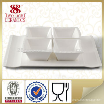 Einzigartige Porzellan-Snack-Platte mit Tablett für die Hochzeit